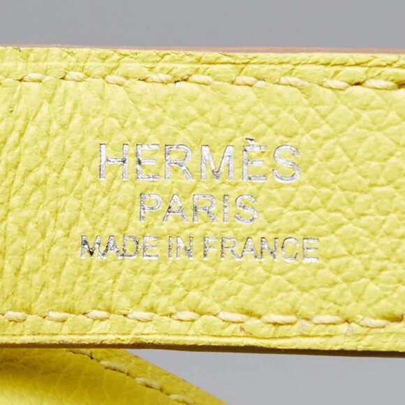 Hermes Lime Evercolor Leather Palladium Plated Trim Duo 24 Bag - Picture 11 of 12
